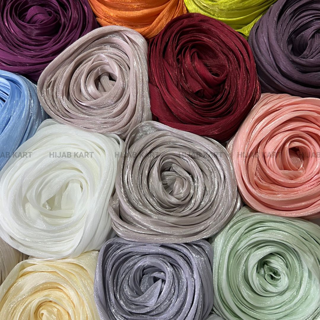 Silver Organza Hijab