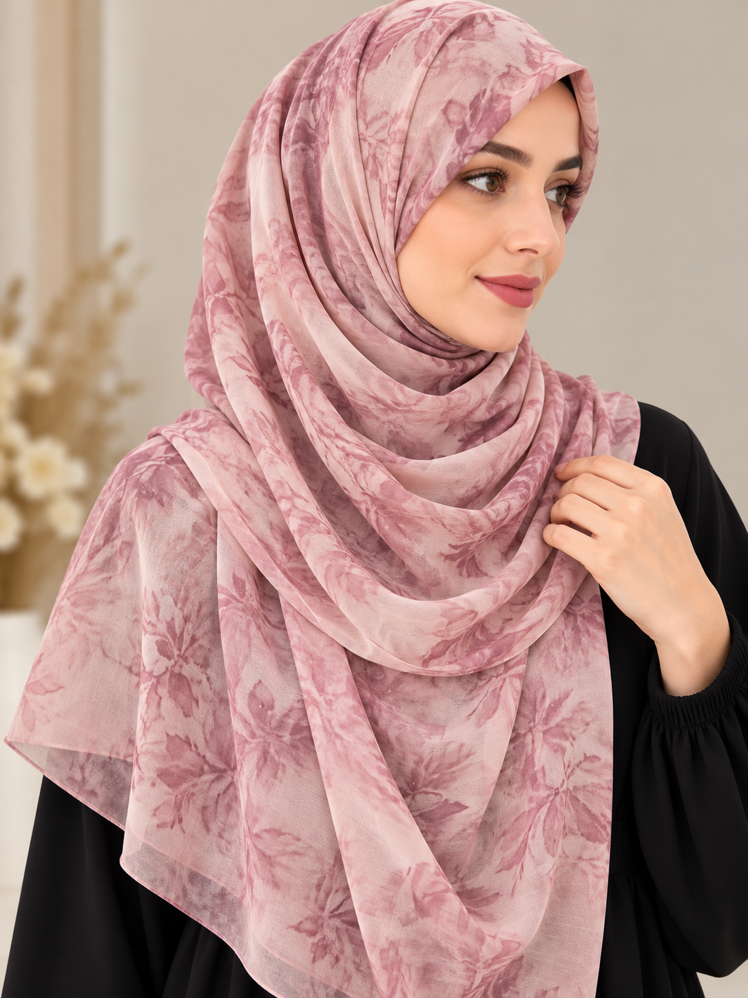 Blush Petal - Tie Dye Chiffon Hijab