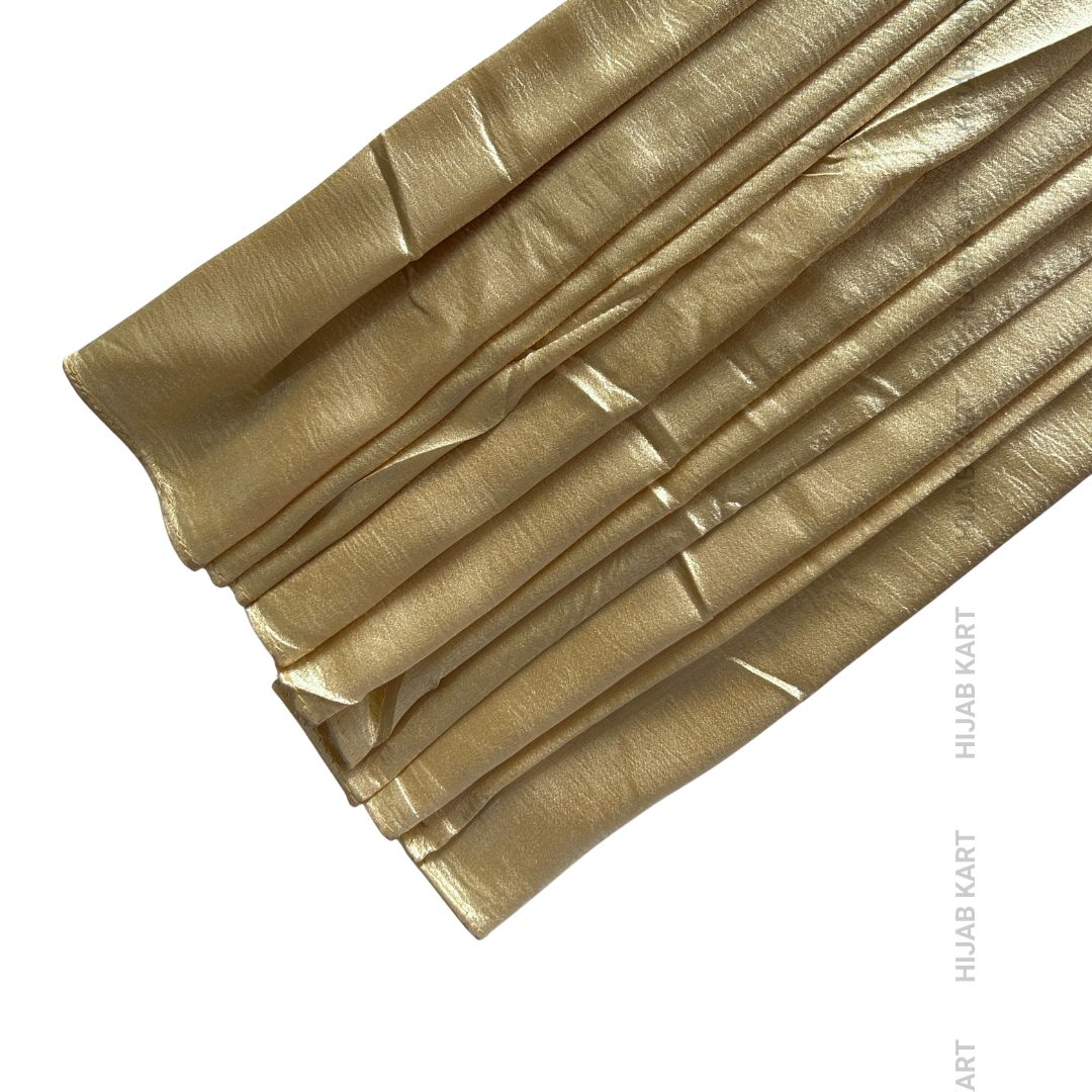 Pearl Gold- Luxe Shimmer Crushed Satin Hijab