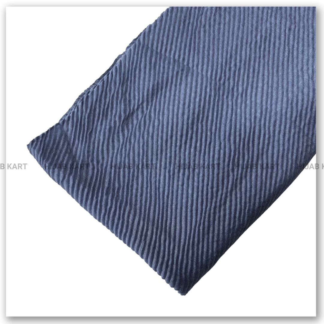 Cotton Pleated Hijab- Cornflower Blue