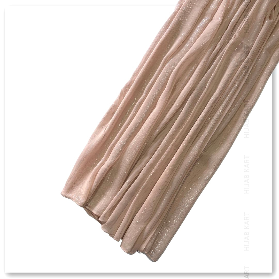 Georgette Shimmer Line Hijab- Peach