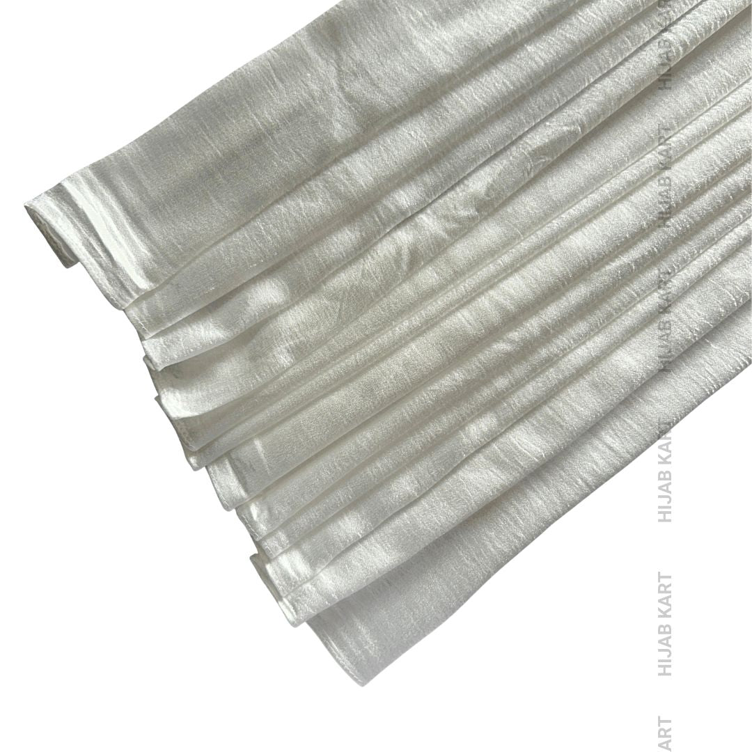 Off-White- Luxe Shimmer Crushed Satin Hijab