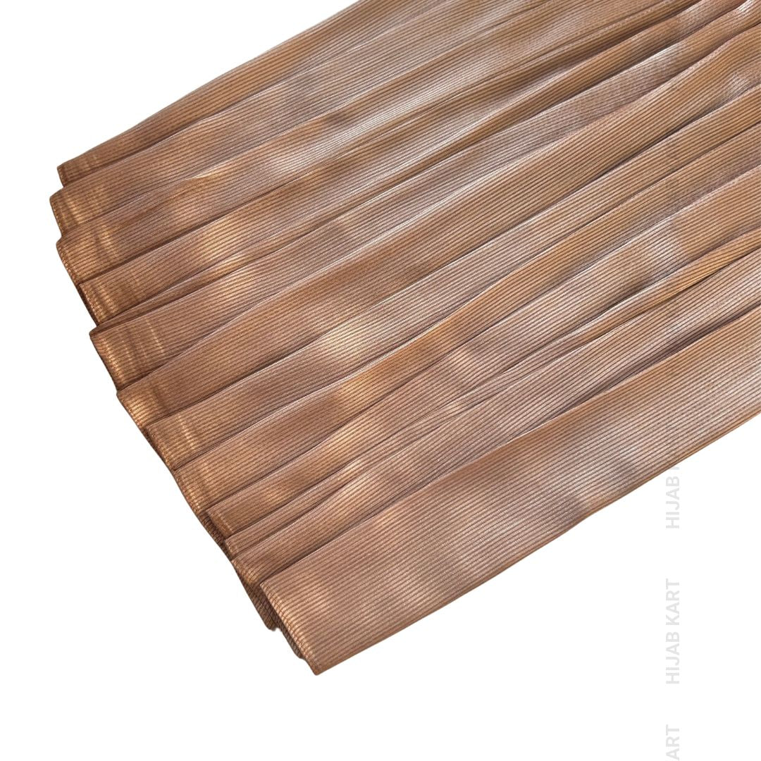 Nude Brown- Ribbed Caramel Satin Hijab