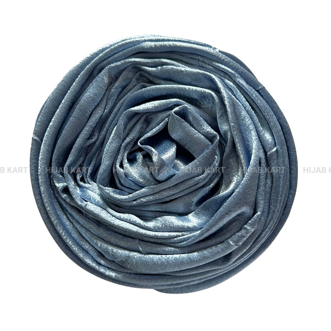Cornflower Blue- Luxe Shimmer Crushed Satin Hijab