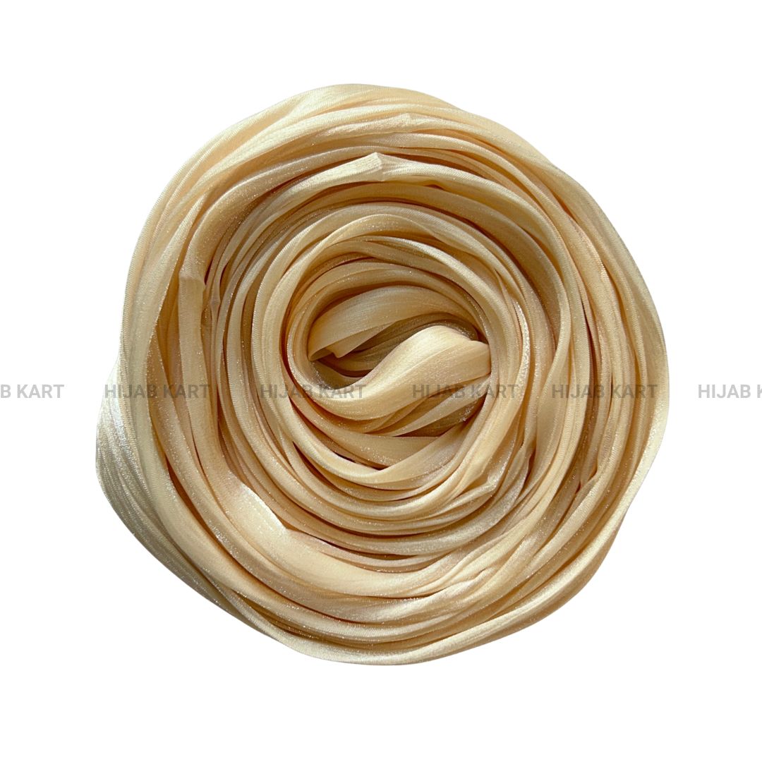 Blanched Almond- Flowy Organza Shimmer Hijab