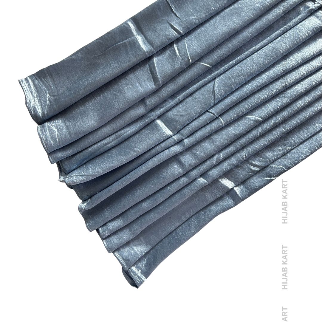 Cornflower Blue- Luxe Shimmer Crushed Satin Hijab