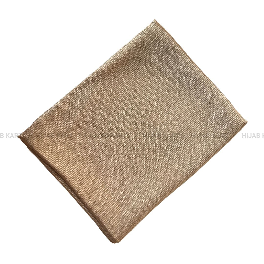 Biscuit Brown- Ribbed Caramel Satin Hijab