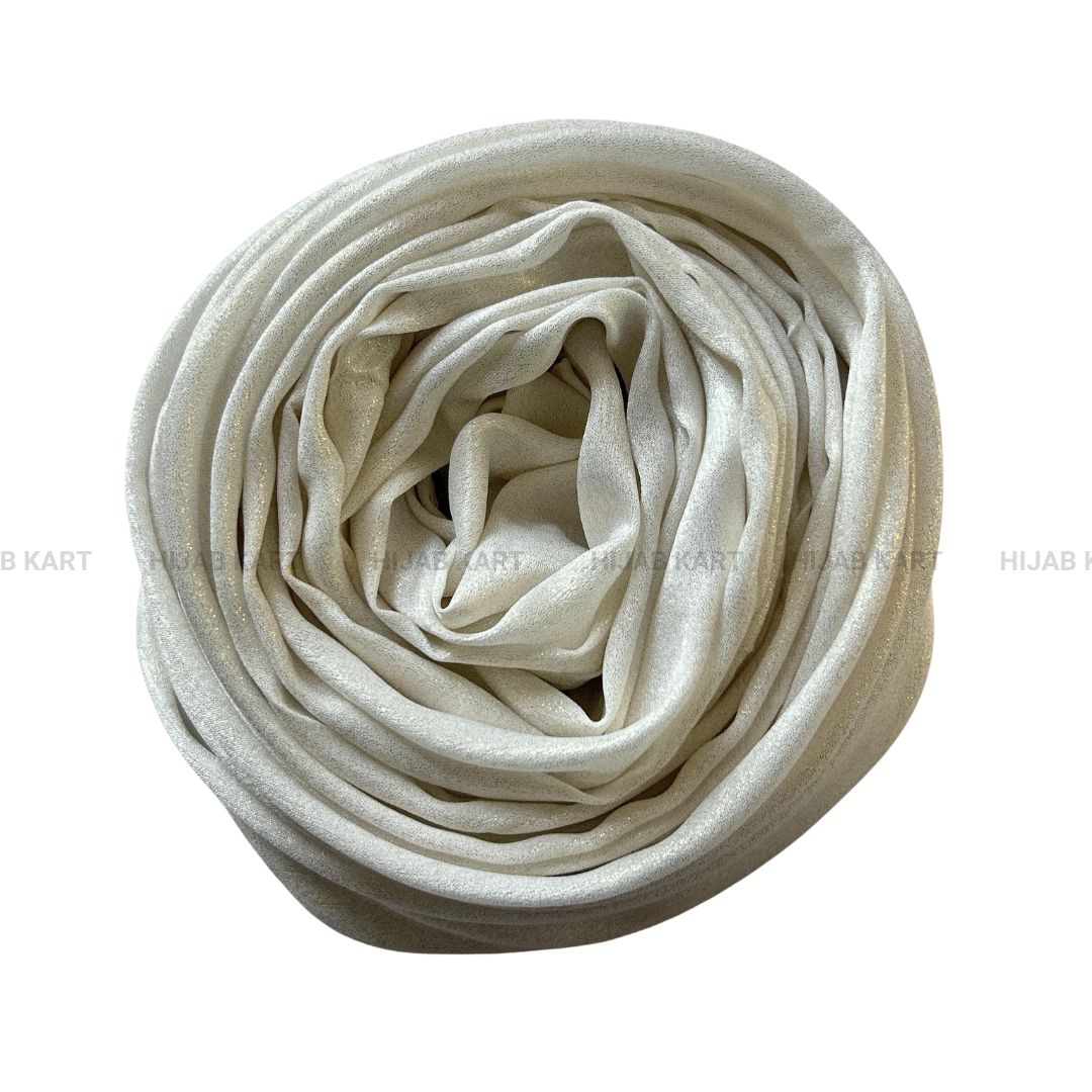 Pearl White- Shimmer Dust Georgette Hijab