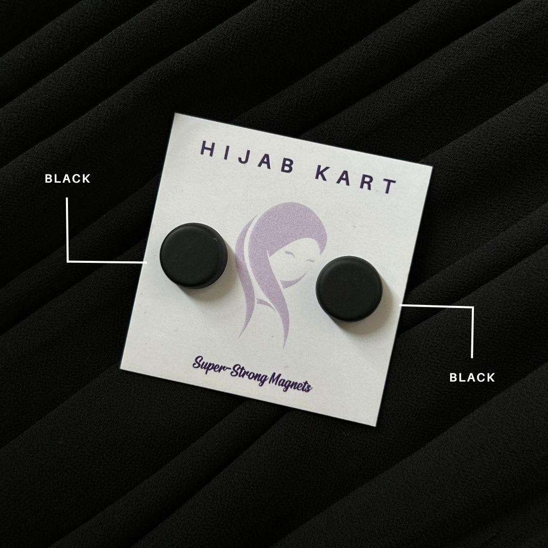 Super Strong Magnet Hijab Pins- Matte Flat Round (Set of 2)