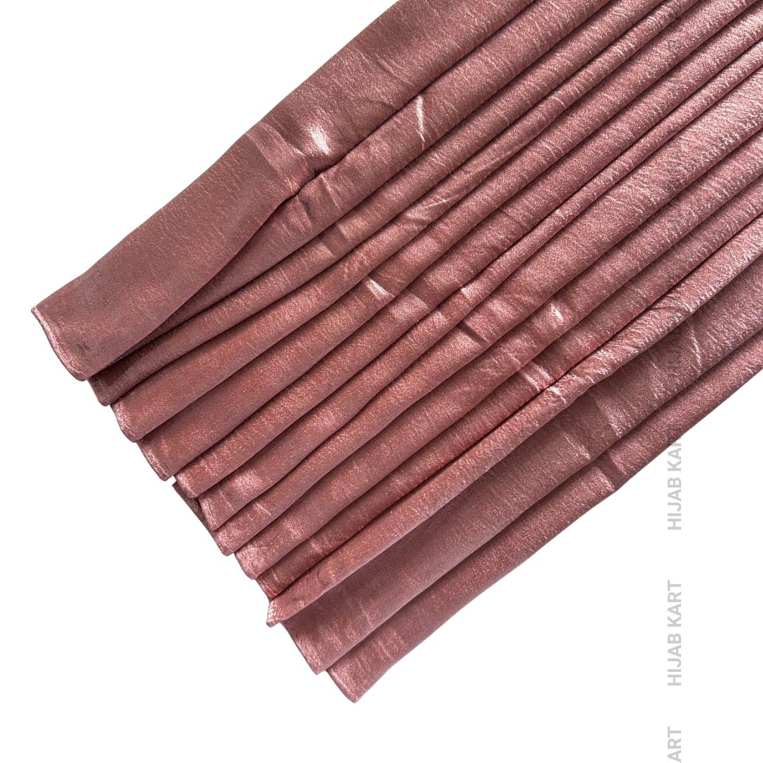 Dusty Rose Pink- Luxe Shimmer Crushed Satin Hijab