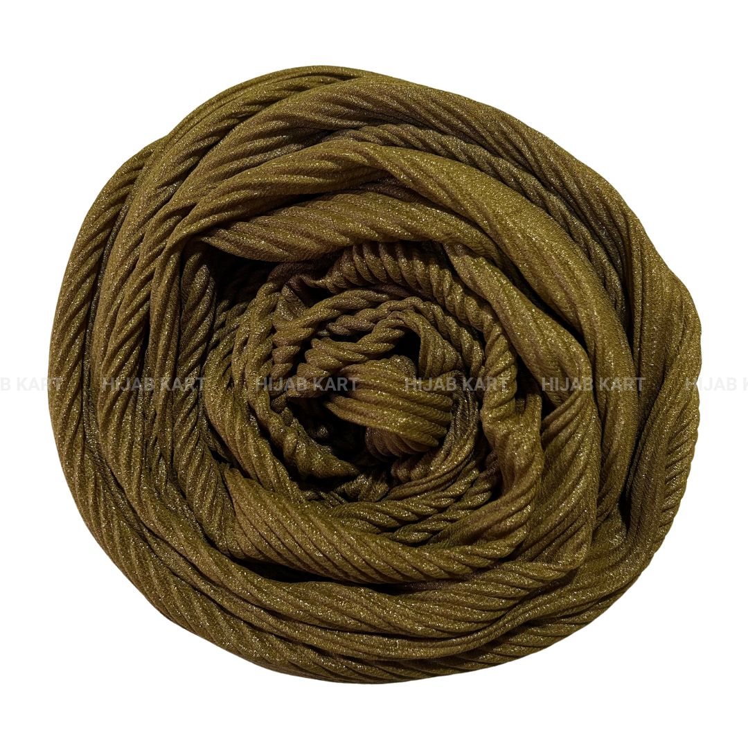 Antique Gold- Luxe Cotton Pleated Shimmer Hijab