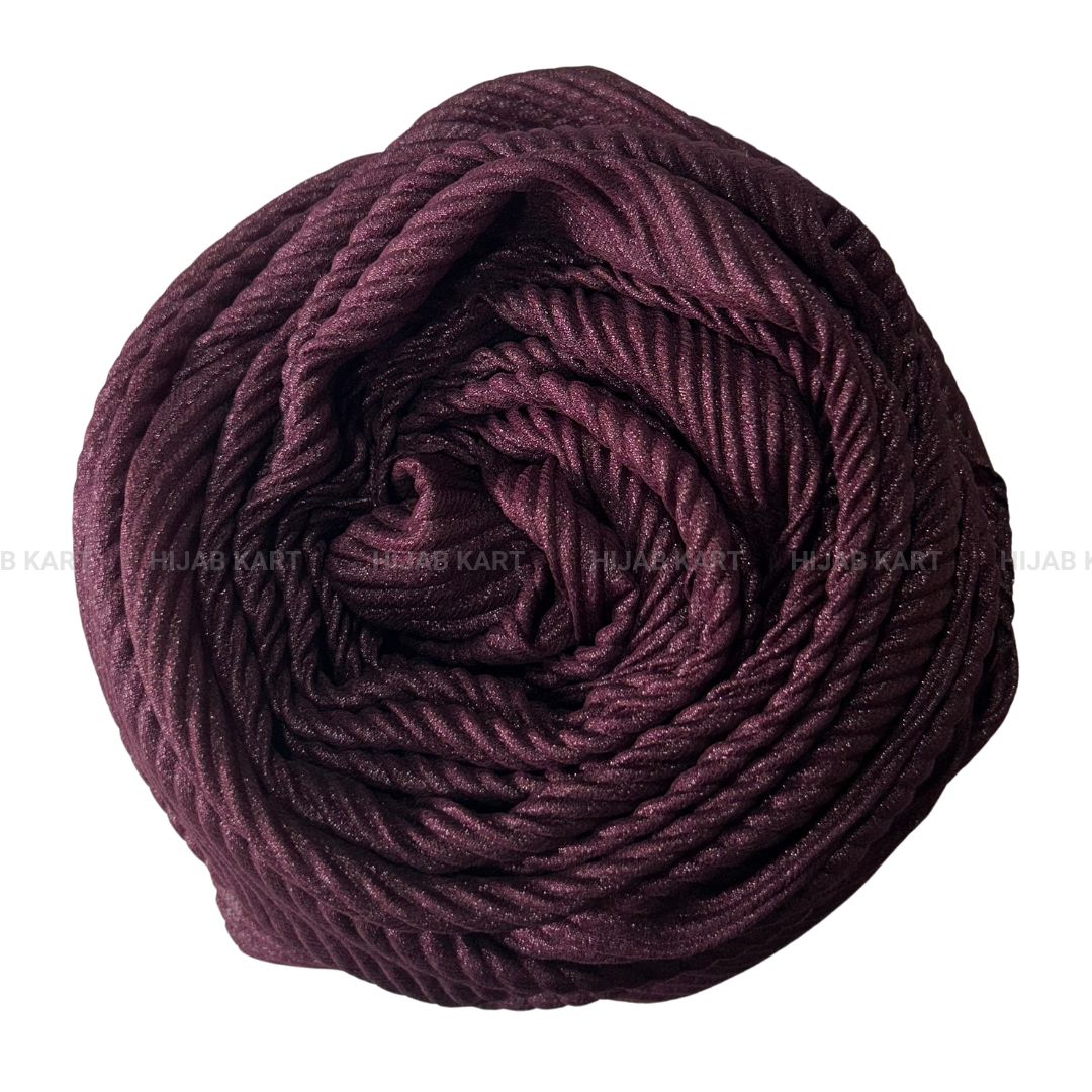 Burnt Maroon- Luxe Cotton Pleated Shimmer Hijab