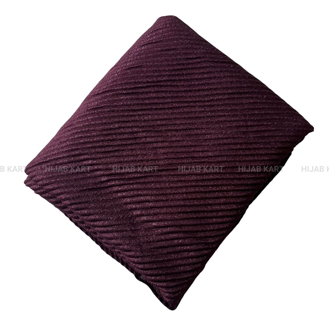 Burnt Maroon- Luxe Cotton Pleated Shimmer Hijab