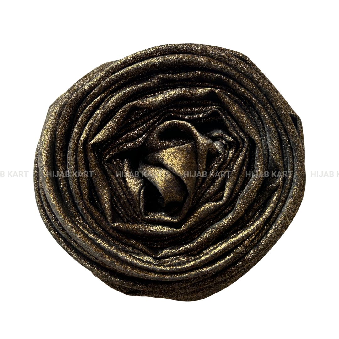 Antique Gold on Black- Shimmer Dust Georgette Hijab