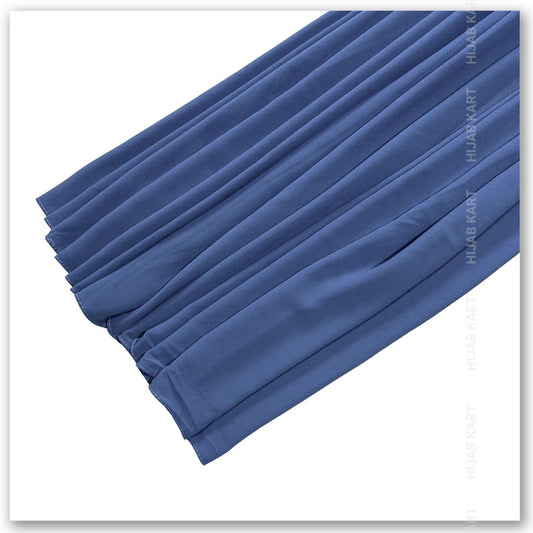 Premium Malaysian Georgette Hijab- Steel Blue