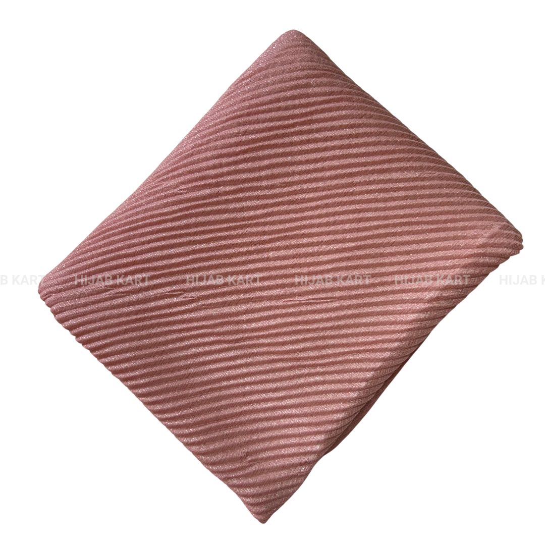Coral Peach- Luxe Cotton Pleated Shimmer Hijab