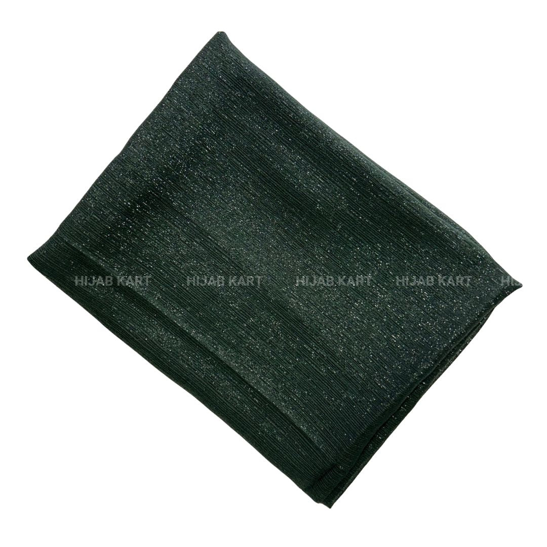 Bottle Green-Luxe Metallic Shimmer Georgette Hijab