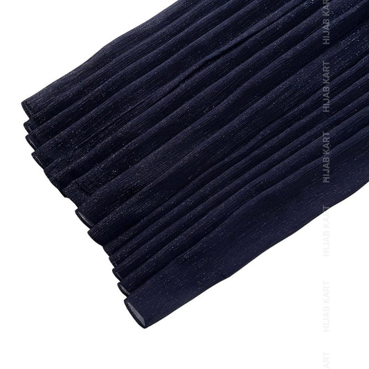 Dark Navy Blue-Luxe Metallic Shimmer Georgette Hijab