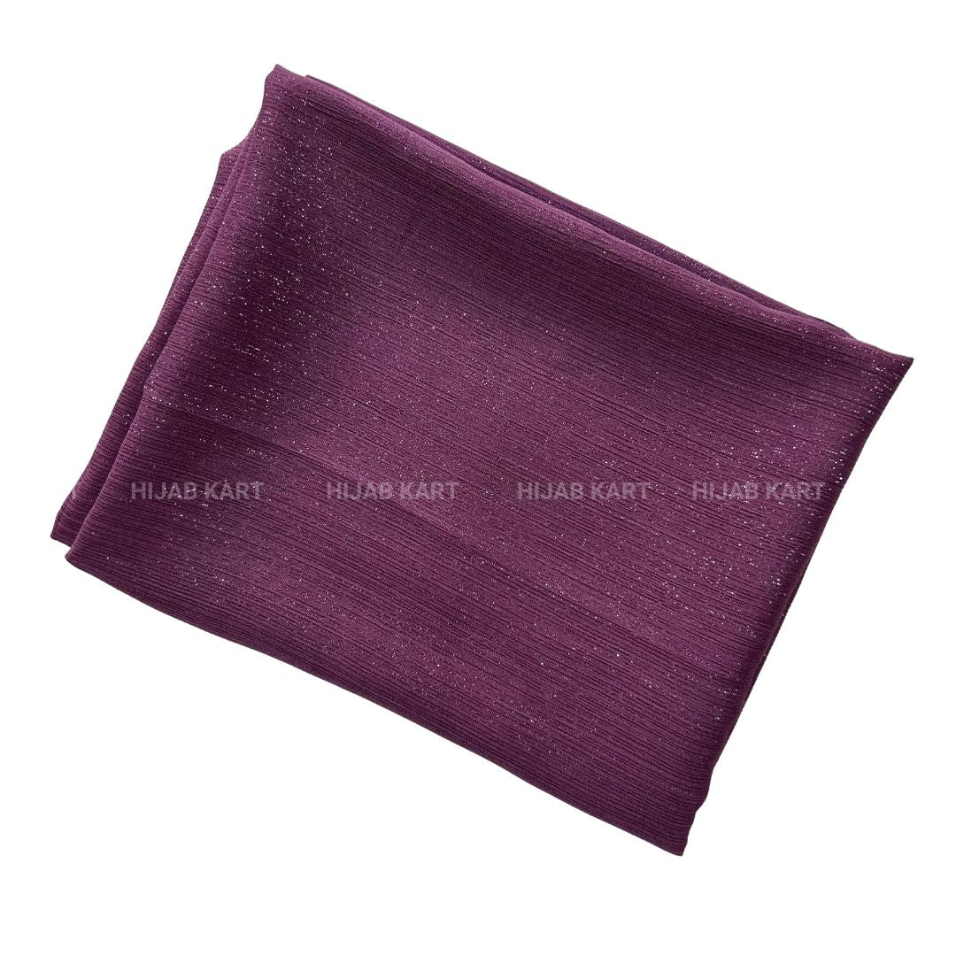 Grape-Luxe Metallic Shimmer Georgette Hijab