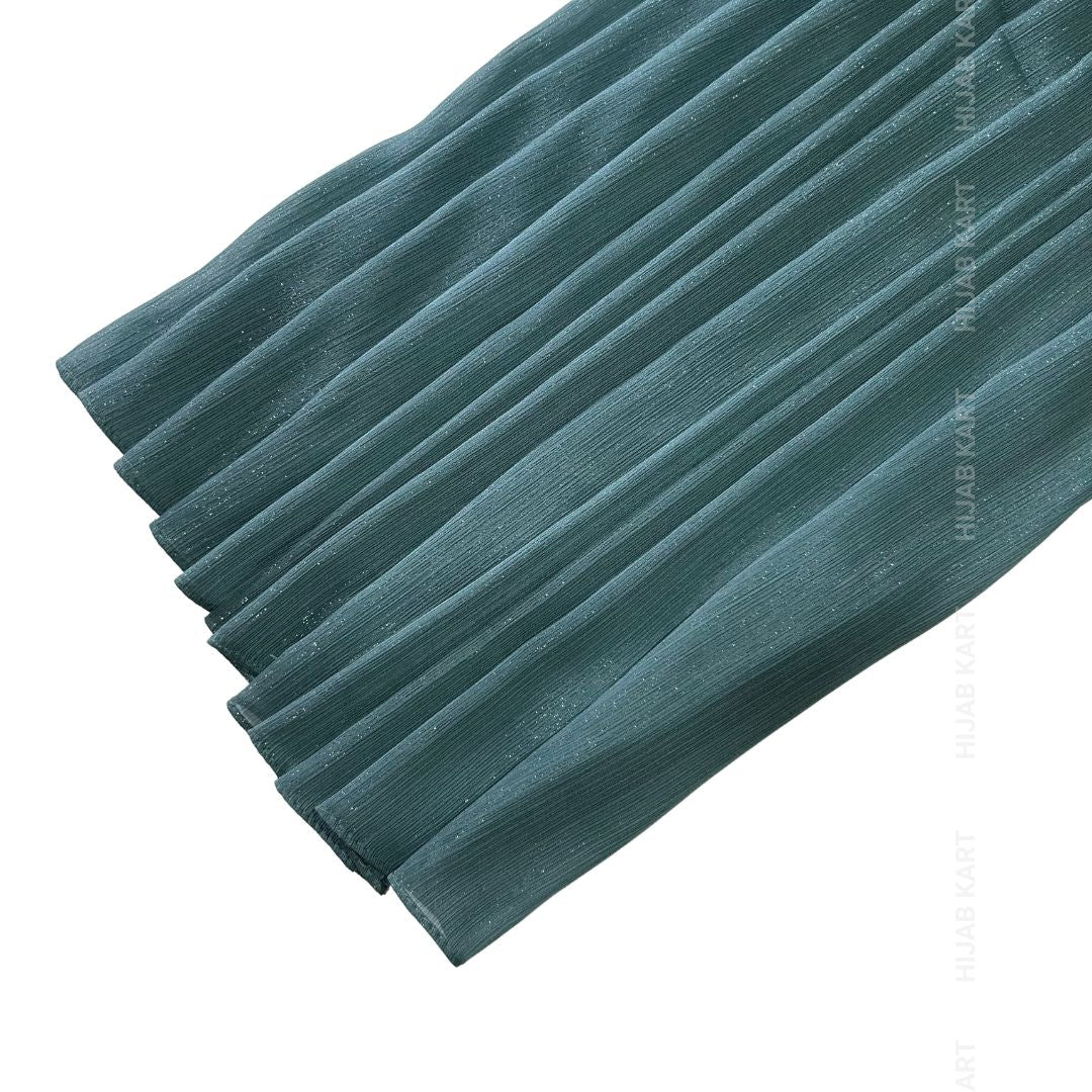Teal-Luxe Metallic Shimmer Georgette Hijab