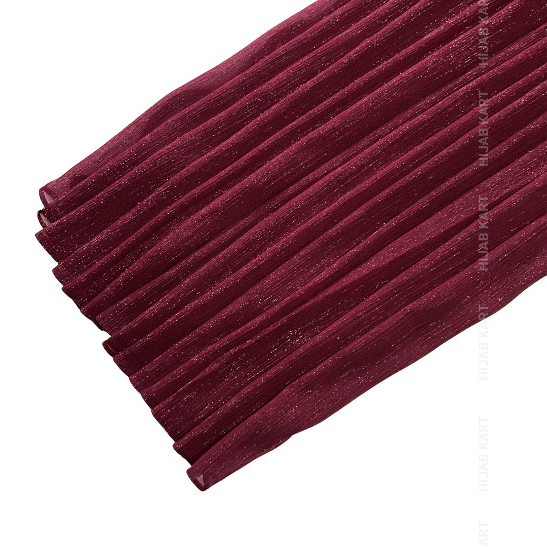 Maroon-Luxe Metallic Shimmer Georgette Hijab