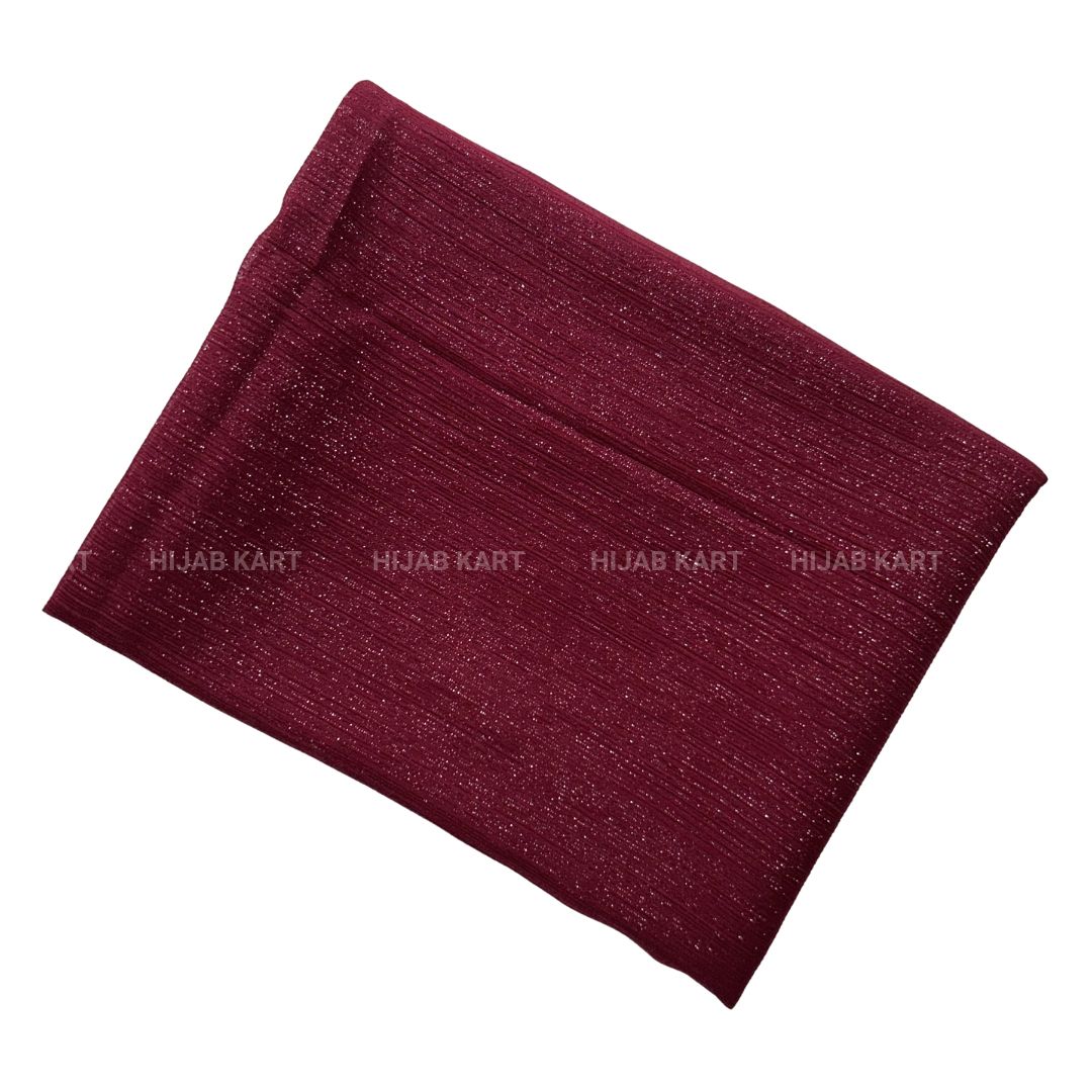 Maroon-Luxe Metallic Shimmer Georgette Hijab