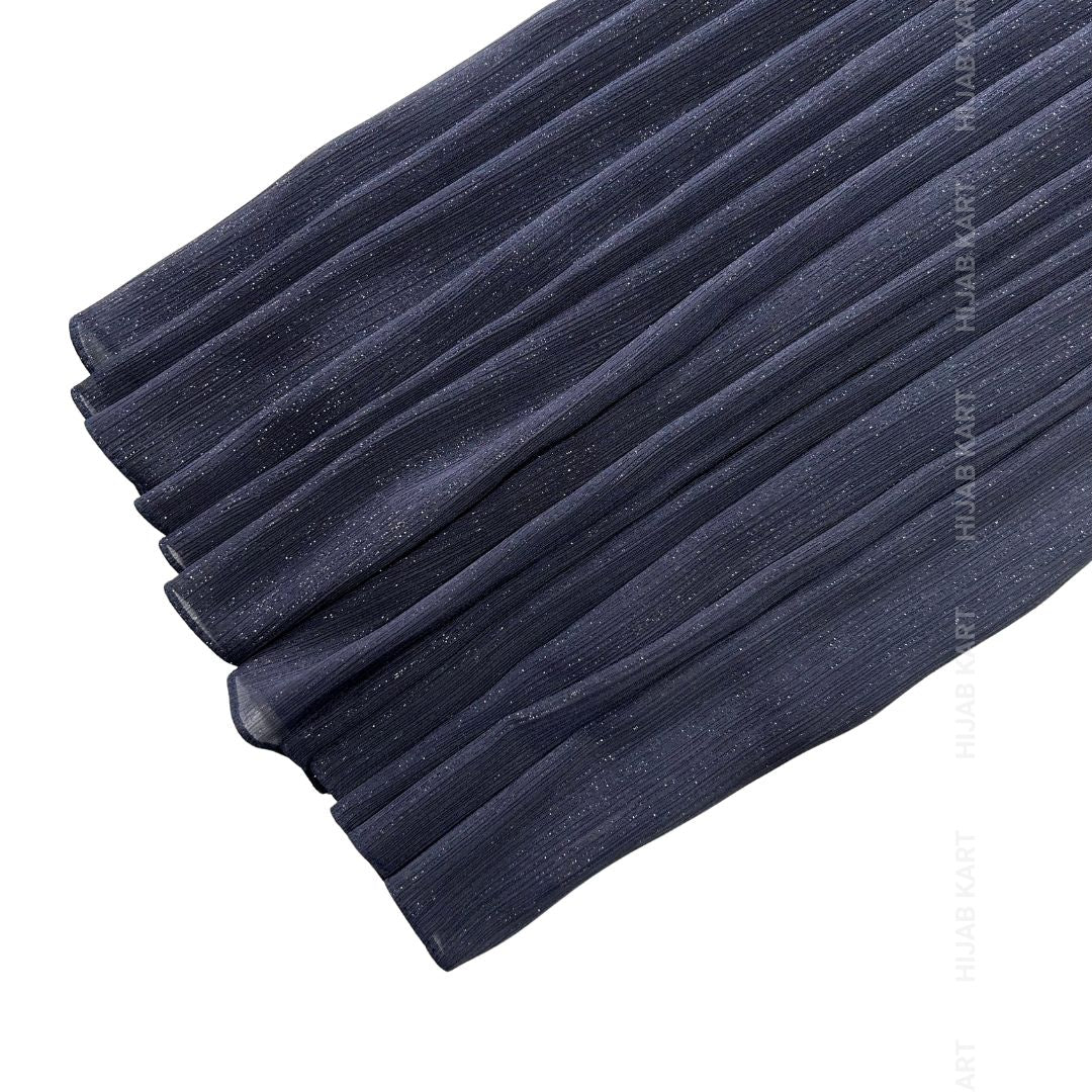 Steel Blue-Luxe Metallic Shimmer Georgette Hijab