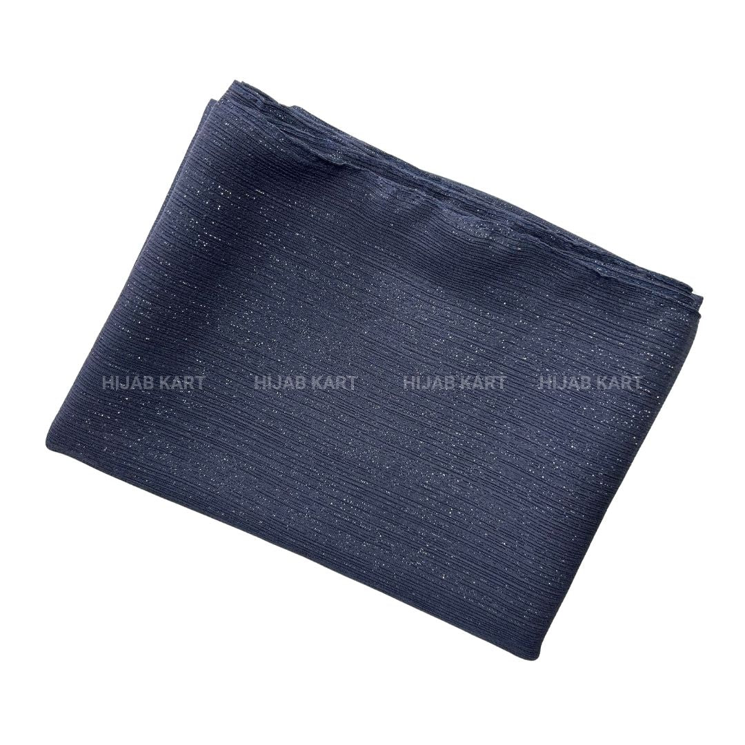 Steel Blue-Luxe Metallic Shimmer Georgette Hijab