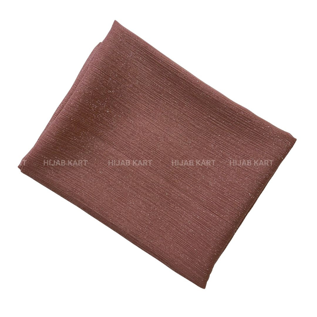 Pastel Coral-Luxe Metallic Shimmer Georgette Hijab