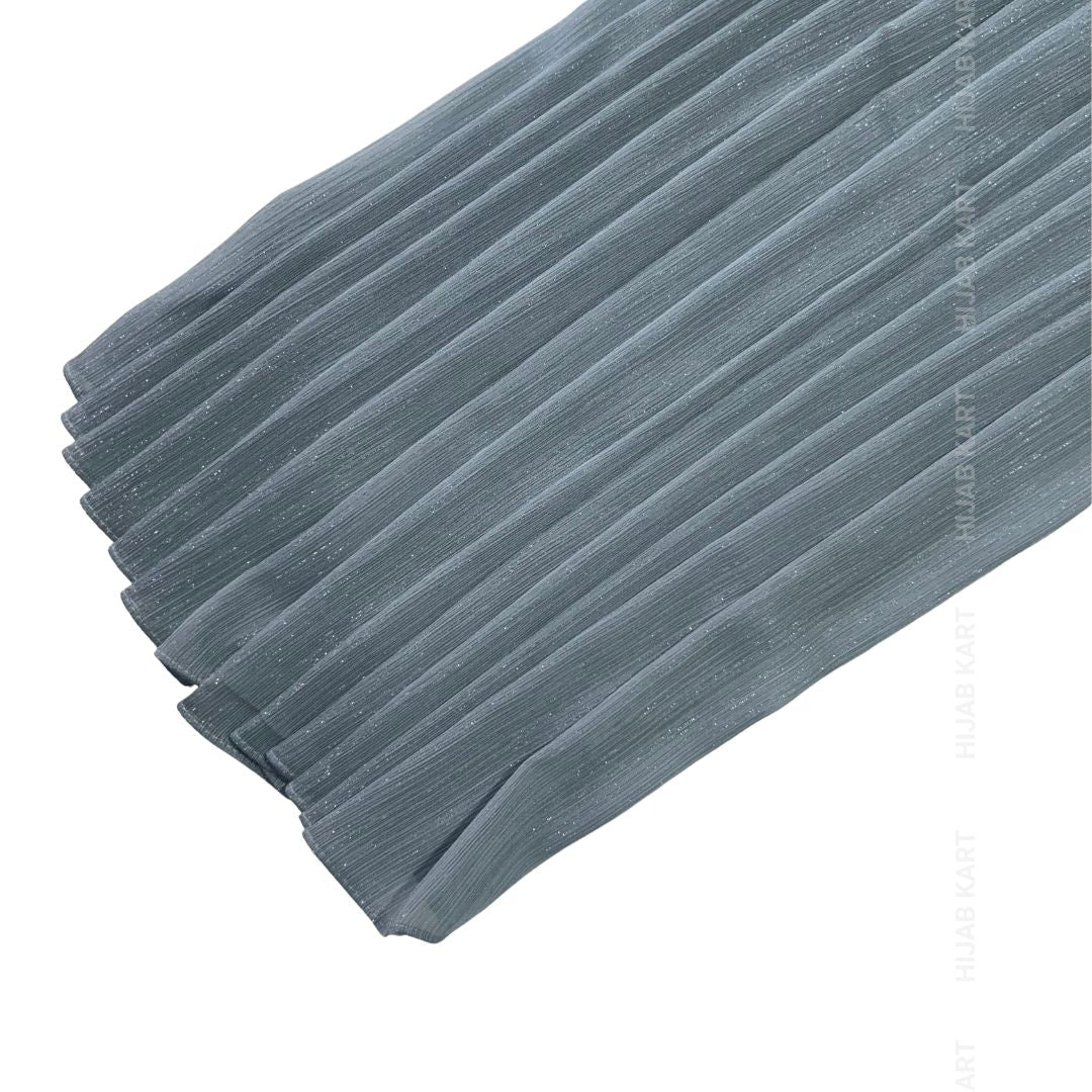 Dusty Blue-Luxe Metallic Shimmer Georgette Hijab
