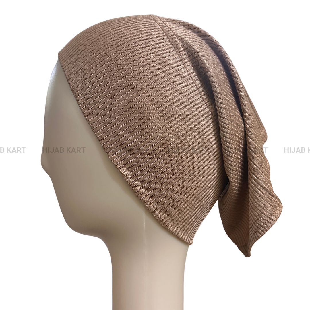 Luxe Ribbed Hijab Undercap- Nude Brown