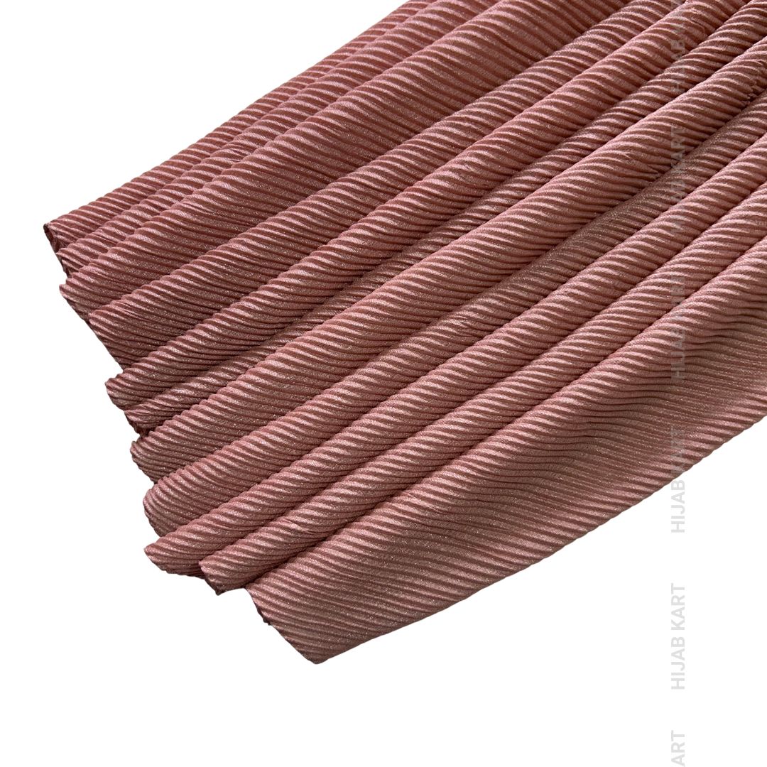 Coral Peach- Luxe Cotton Pleated Shimmer Hijab