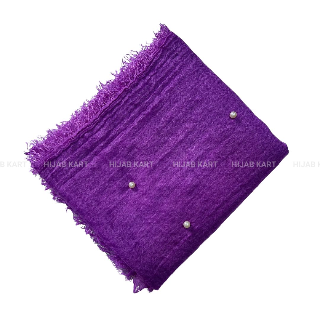 Violet- Pearl Cotton Crinkled Hijab
