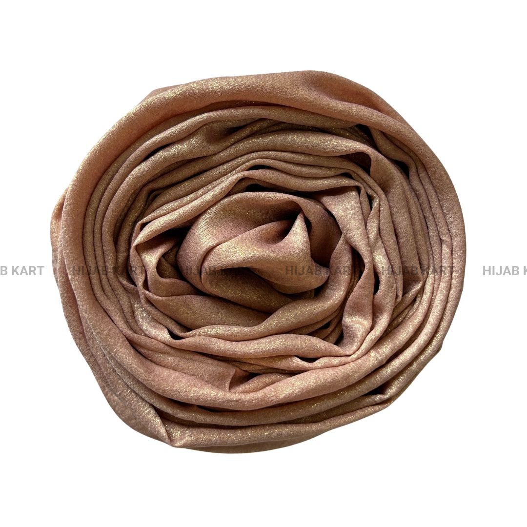 Blushing Peach- Shimmer Dust Georgette Hijab