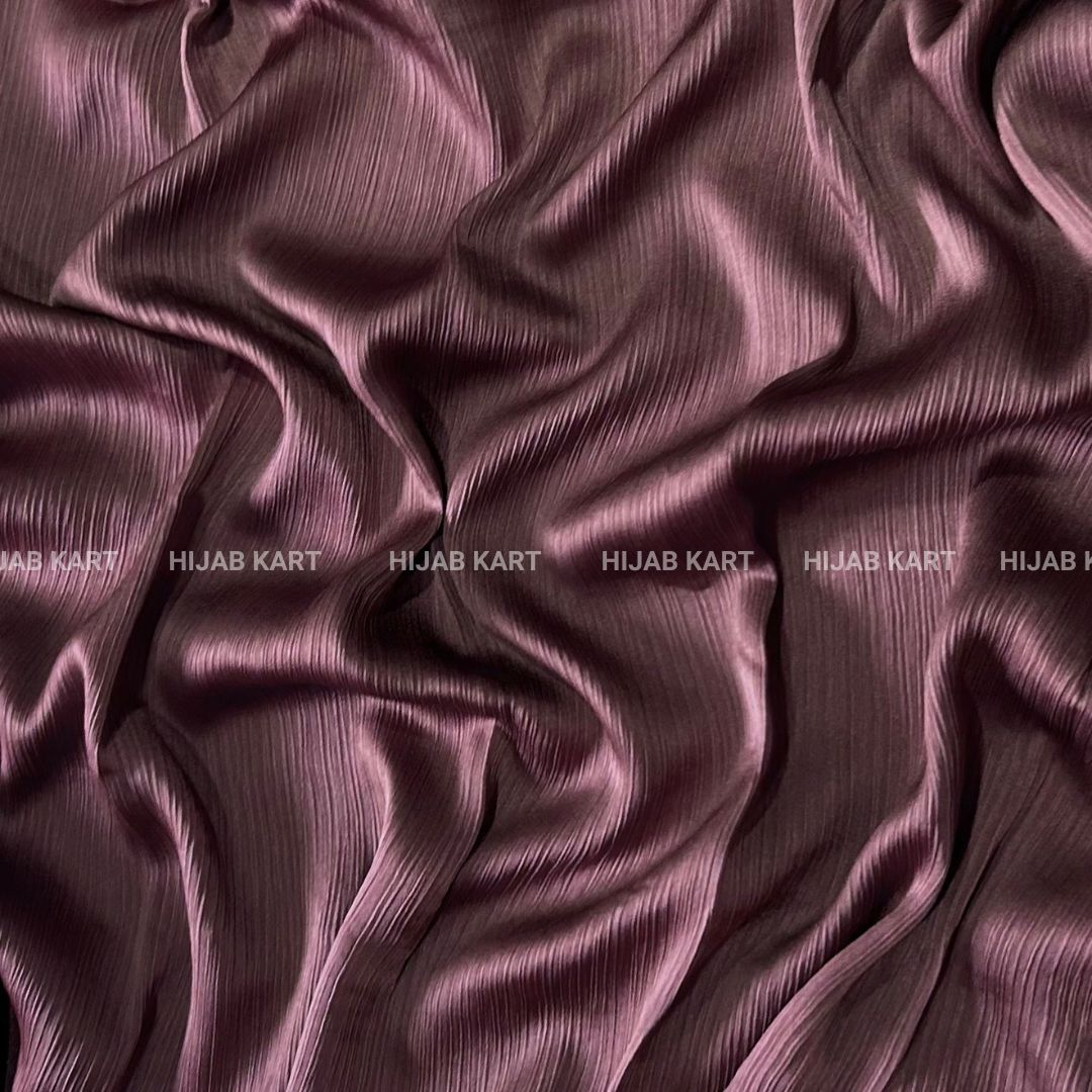 Textured Crepe Satin Hijab- Rosewood