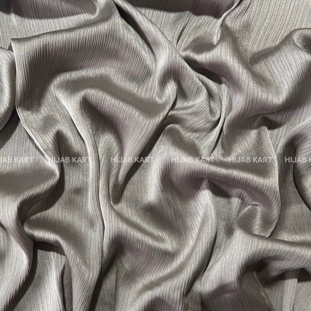 Textured Crepe Satin Hijab- Ivory