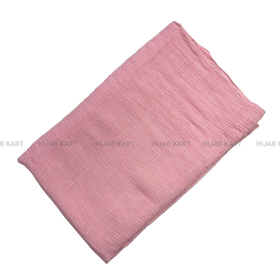 Cotton Crushed Hijab - Soft Pink