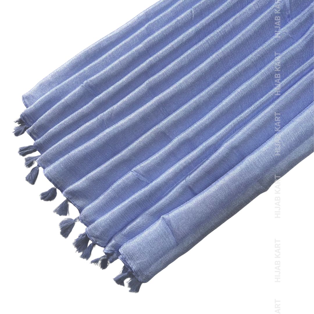 Denim- Silk Shimmer Hijab with Tassels