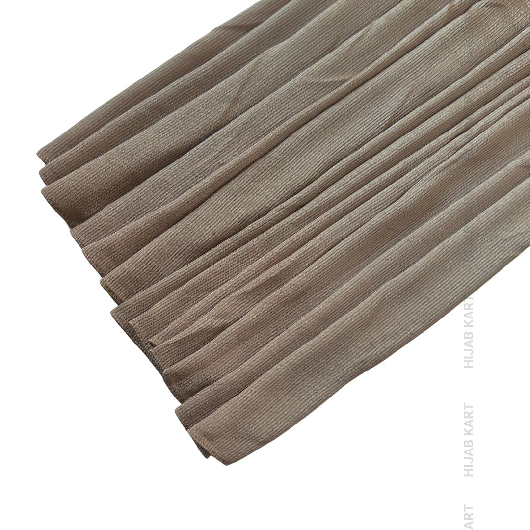 Fossil Grey- Ribbed Caramel Satin Hijab