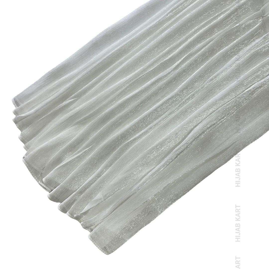 Snow White- Flowy Organza Shimmer Hijab