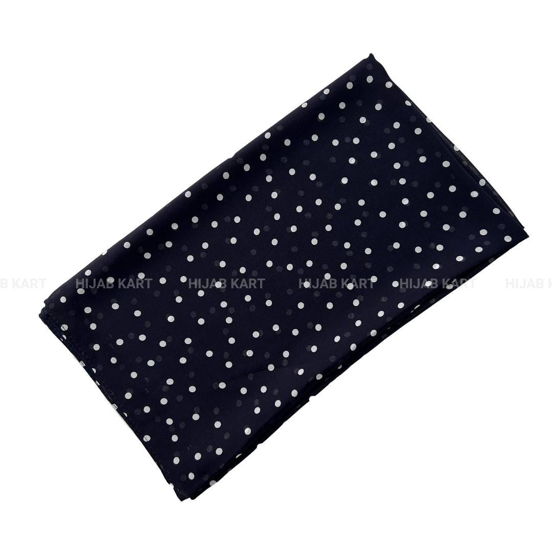 Navy Blue- Polka Chiffon Hijab