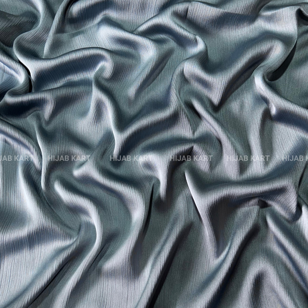 Soft Teal- Textured Crepe Satin Hijab