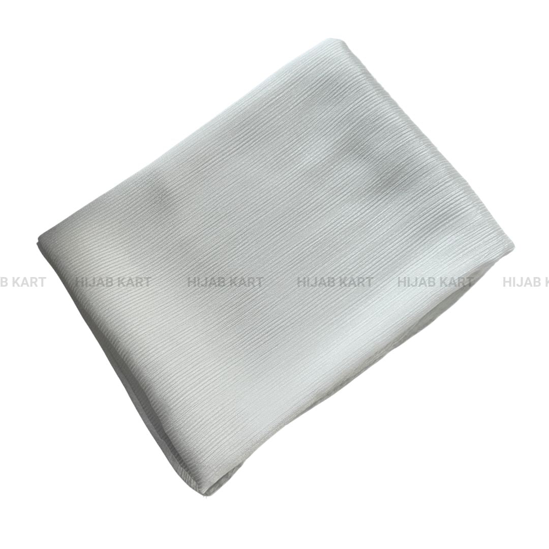 White- Ribbed Caramel Satin Hijab
