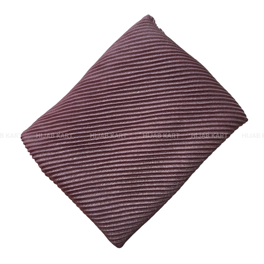 Mauve Pink- Luxe Cotton Pleated Shimmer Hijab