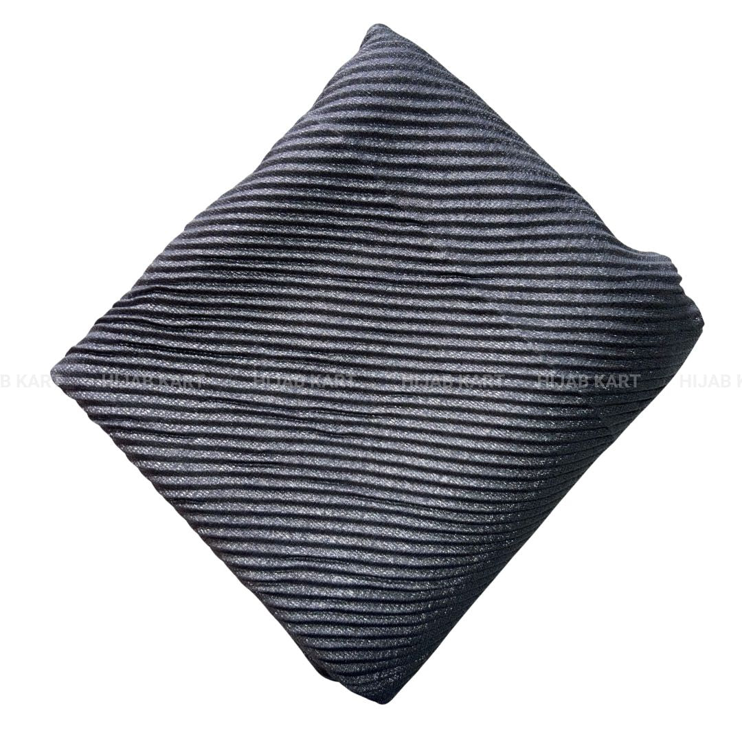Bluish Grey- Luxe Cotton Pleated Shimmer Hijab