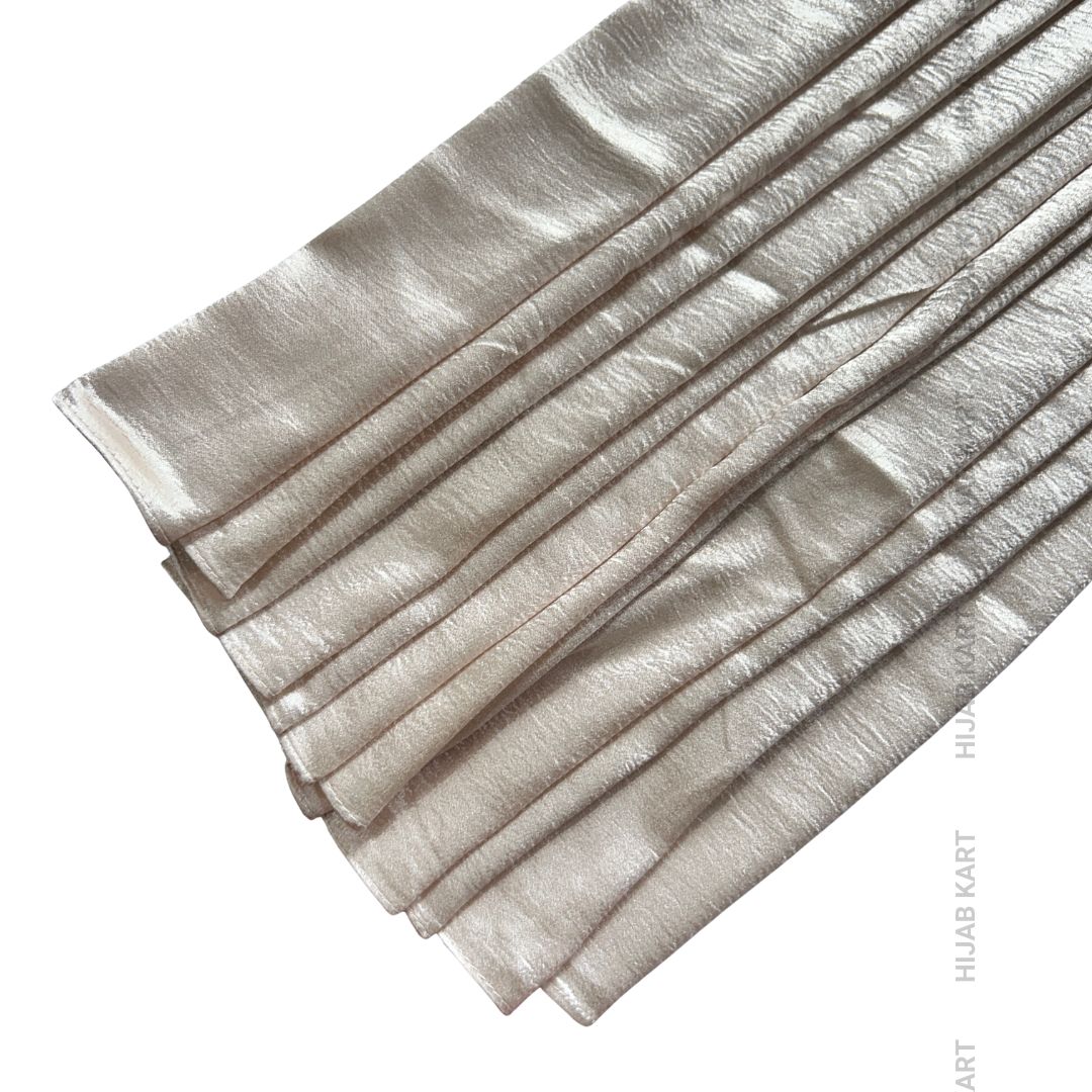 Champagne- Luxe Shimmer Crushed Satin Hijab
