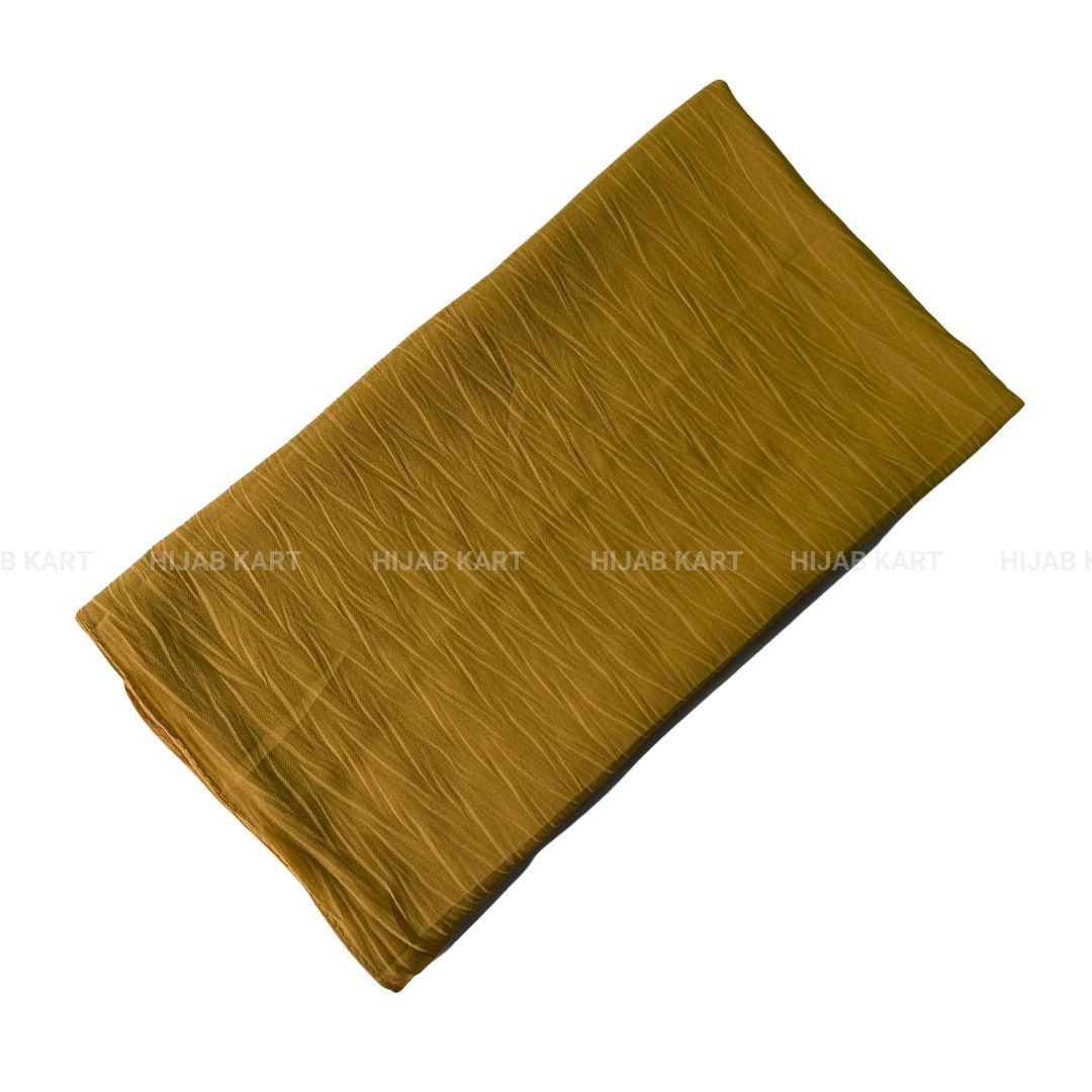 Mustard- Zig-Zag Textured Chiffon Hijab