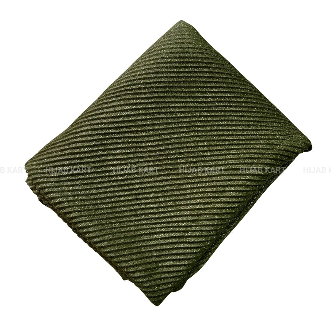 Sap Green- Luxe Cotton Pleated Shimmer Hijab