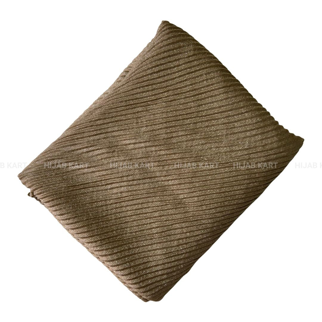 Peanut Brown- Luxe Cotton Pleated Shimmer Hijab