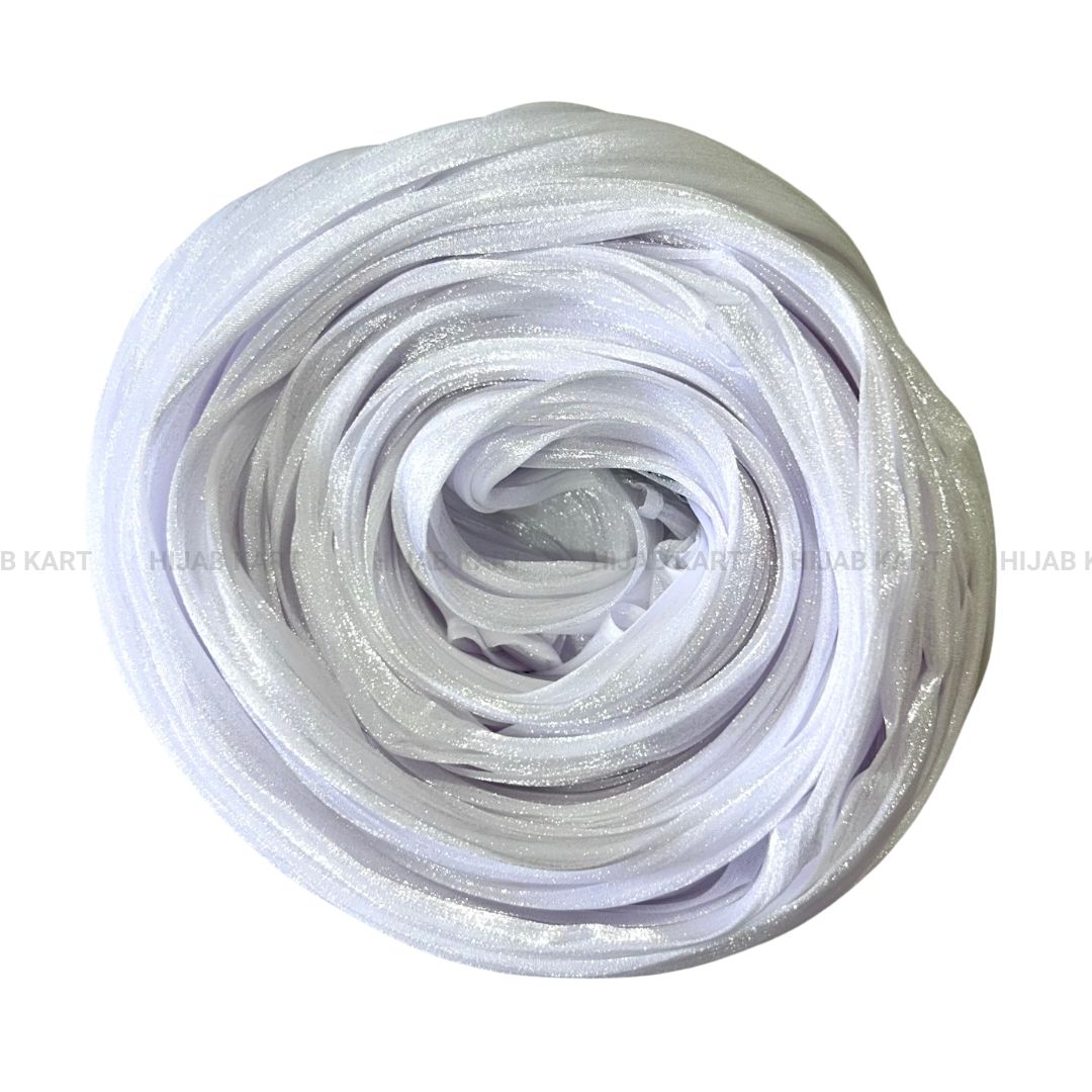 Powder White- Flowy Organza Shimmer Hijab